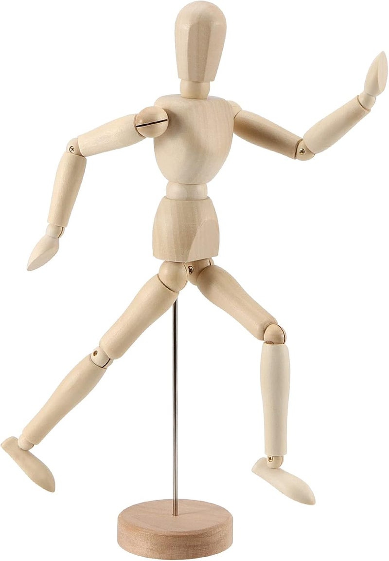 JOIKIT 4 Pack 12 Inch Wooden Artists Model, Wooden Art Mannequin Articulated Mannequin with Stand and Posable Body, Movable Wooden Manikin for Drawing The Human Figure - Image 5